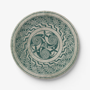 Assiettes En Carton Motif irlandais de médaillon de Knotwork de Celti
