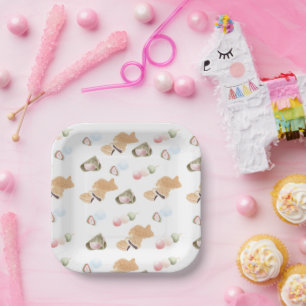 Assiettes En Carton Motif japonais Wagashi