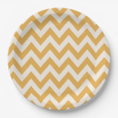 Assiettes En Carton Motif Jaune Chevron Zigzag (Devant)