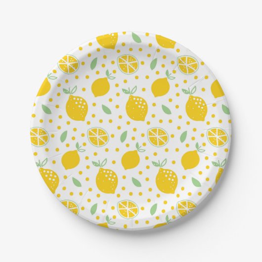 Assiettes En Carton Motif jaune de citron (Devant)
