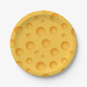 Assiettes En Carton Motif jaune de fromage