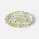 Assiettes En Carton Motif jaune et bleu d'aquarelle (Angle)