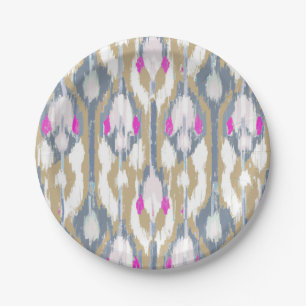 Assiettes En Carton Motif kat géométrique tribal coloré