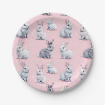 Motif lapins roses