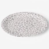 Assiettes En Carton Motif léopard gris rose (Angle)