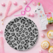 Assiettes En Carton Motif léopard noir et gris, motif guépard (Fête)