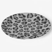 Assiettes En Carton Motif léopard noir et gris, motif guépard (Angle)