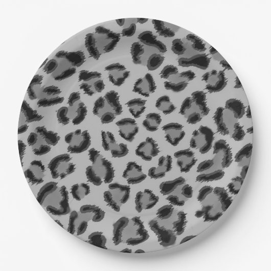 Assiettes En Carton Motif léopard noir et gris, motif guépard (Devant)