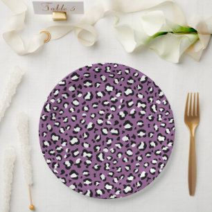 Assiettes En Carton Motif léopard, Spots léopards, Leopard pourpre
