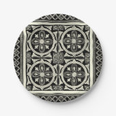 Assiettes En Carton Motif Mandala noir et blanc par Vision Studio (Devant)