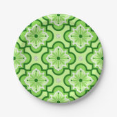 Assiettes En Carton Motif marocain en tuiles - Vert citron (Devant)
