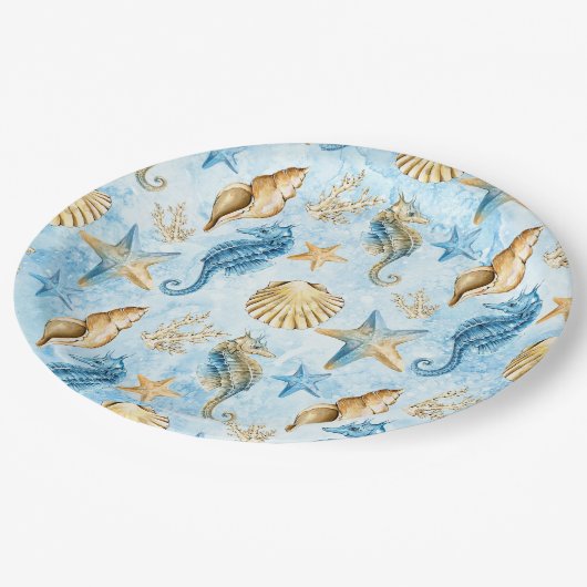 Assiettes En Carton Motif mer et océan (Angle)