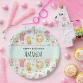 Assiettes En Carton Motif mignon avec des animaux et jouets heureux An (Fête)