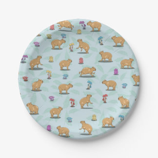Assiettes En Carton Motif mignon capybara