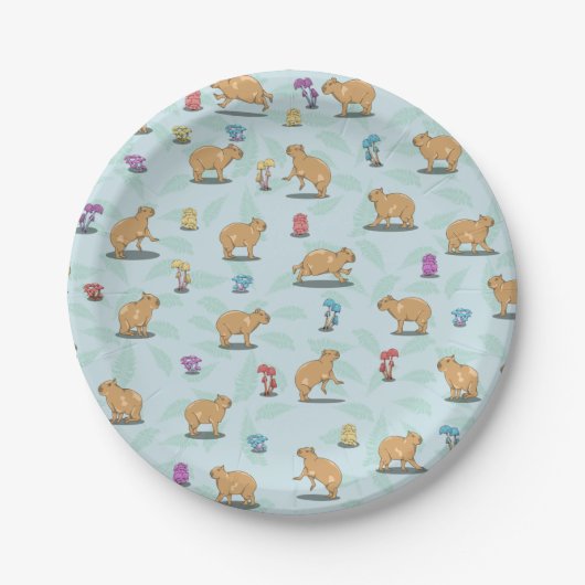Assiettes En Carton Motif mignon capybara (Devant)