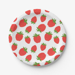 Assiettes En Carton Motif mignon de fraise