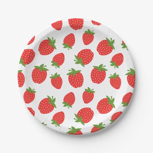 Assiettes En Carton Motif mignon de fraise (Devant)
