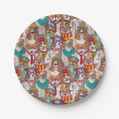 Assiettes En Carton Motif mignon de mode de chiot (Devant)