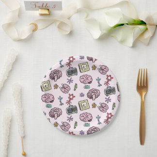 Assiettes En Carton Motif mignon de neurosciences