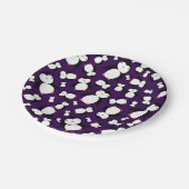Assiettes En Carton Motif mignon de pingouin violet (Angle)