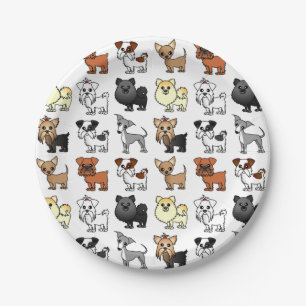 Assiettes En Carton Motif mignon de race de chien de jouet