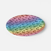 Assiettes En Carton Motif mignon de teckel d'arc-en-ciel (Angle)