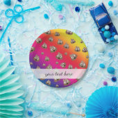 Assiettes En Carton Motif mignon d'Emoji de dunette d'arc-en-ciel (Fête)