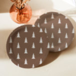 Assiettes En Carton Motif minimaliste de pins rustiques brun forêt<br><div class="desc">Plates en papier motif Plaques en papier Matching produits available.</div>