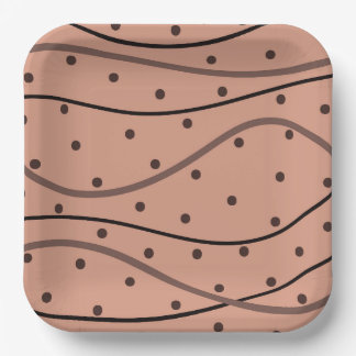 Assiettes En Carton Motif Mocha Dots & Stripes