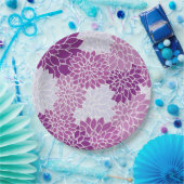 Assiettes En Carton Motif moderne à fleurs violettes (Fête)