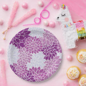 Assiettes En Carton Motif moderne à fleurs violettes (Fête)