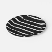 Assiettes En Carton Motif moderne chic noir et blanc (Angle)