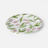 Assiettes En Carton Motif moderne de Tulipe rose (Angle)