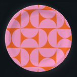 Assiettes En Carton Motif Moderne Du Milieu Du Siècle Préppant Rose Et<br><div class="desc">Motif moderne rétro du milieu du siècle - Formes géométriques Abstraites - Motif mignon et minimaliste en rose et orange.</div>