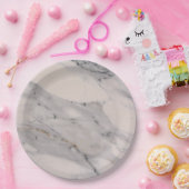 Assiettes En Carton Motif moderne en marbre noir gris rose (Fête)