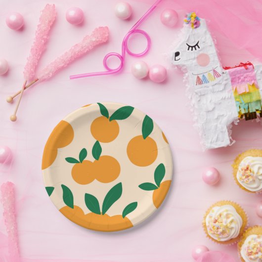 Assiettes En Carton Motif moderne et élégant à base d'agrumes (Fête)