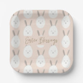 Assiettes En Carton Motif moderne Pastel Bunny Egg | Bénédictions de P (Recto)