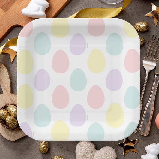 Assiettes En Carton Motif moderne Pastel Egg | Bonne Pâques