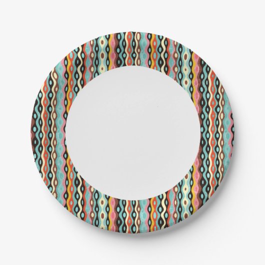Assiettes En Carton motif multicolore Abstrait (Devant)