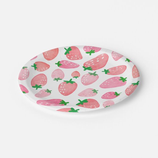 Assiettes En Carton Motif mûre fraise (Angle)