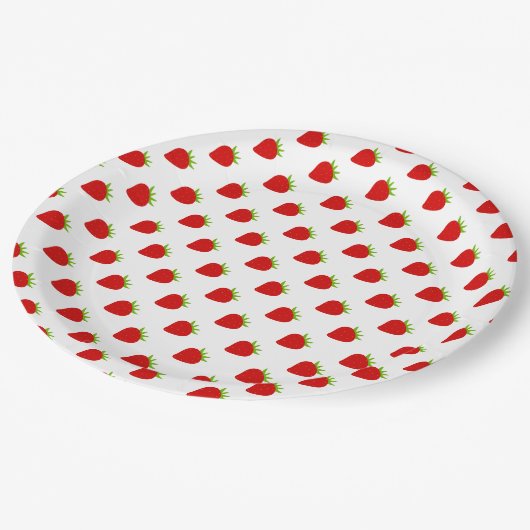 Assiettes En Carton Motif mûre fraise (Angle)