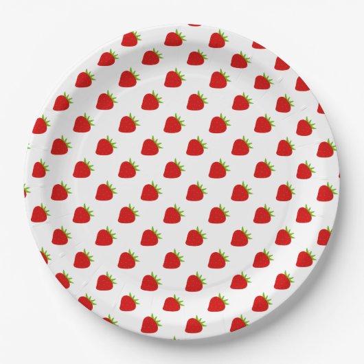 Assiettes En Carton Motif mûre fraise (Devant)