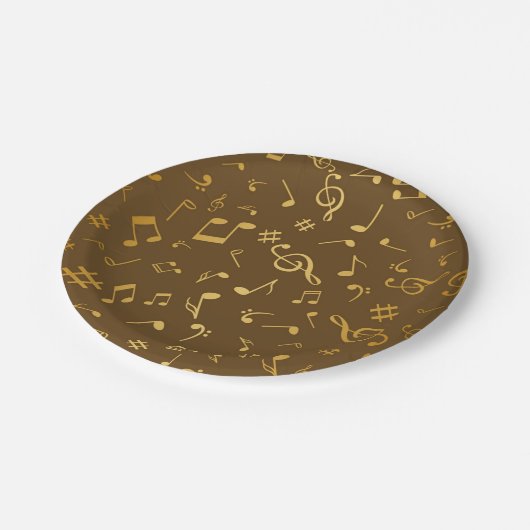 Assiettes En Carton Motif musical (Angle)