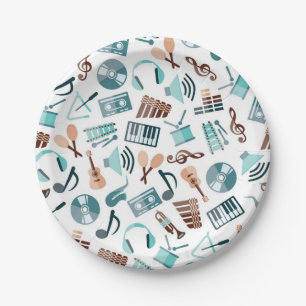 Assiettes En Carton Motif musical