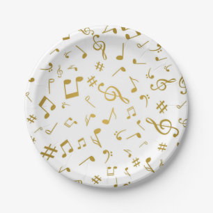 Assiettes En Carton Motif musical