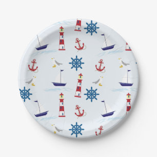 Assiettes En Carton Motif nautique