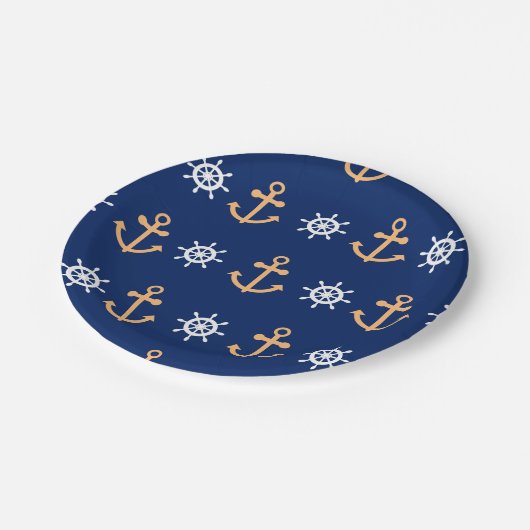 Assiettes En Carton Motif nautique (Angle)