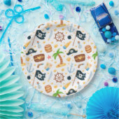 Assiettes En Carton Motif Nautique À Thème Pirate Cute (Fête)