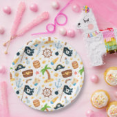 Assiettes En Carton Motif Nautique À Thème Pirate Cute (Fête)
