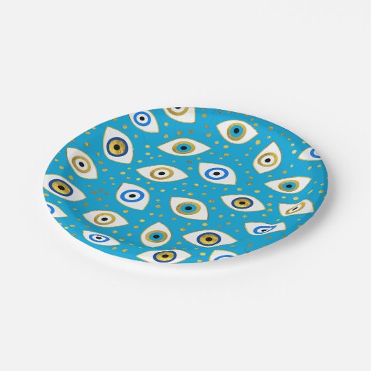 Assiettes En Carton motif Nazar Eye Amulet #5 (Angle)